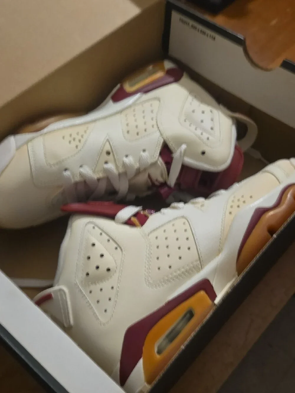 Jordan Kids Cream and Maroon Retro Basketball Sneakers